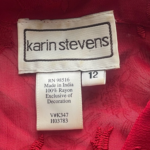 Vintage Red Floral Embroidered Sheer Button Down Shirt 90s Goth Vamp Fairy Boho - Picture 6 of 8